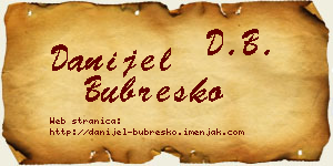 Danijel Bubreško vizit kartica